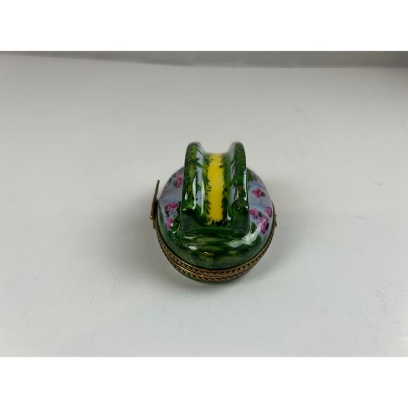 Limoges France Hand Painted Bridge Trinket Box Peint Main - Picture 2 of 13